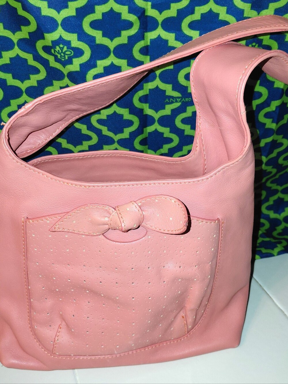 Furla Mini Handbag Muted Coral Made In Italy Perforated Leather Sweet Bag